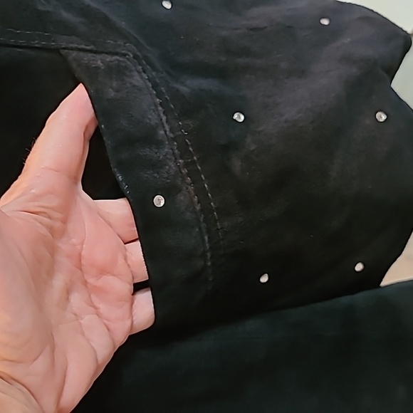 Mark Alan Rhinestone studded Genuine Black Suede Blazer - Picture 5 of 14